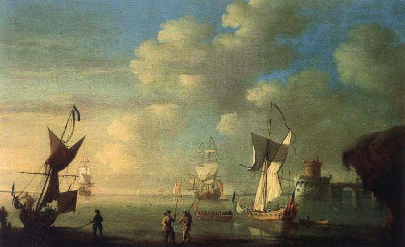 Monamy, Peter A royal yacht and other shipping off the coast oil painting picture